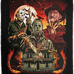 Horror Halloween Movies Characters Fleece Blanket-Premium Sherpa Blanket-Woven Blanket - Horror Movie Blanket