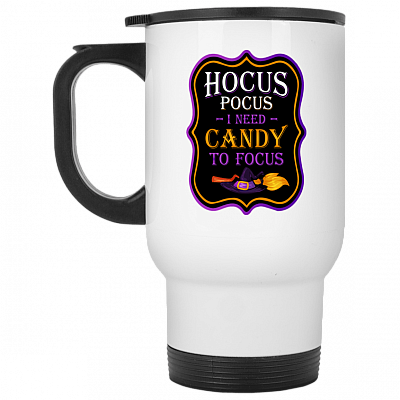 14 oz. White Travel Mug