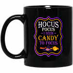 Hocus Poc-us I Need Candy to Focus Halloween Coffee Mug - Beer Stein - Water Bottle