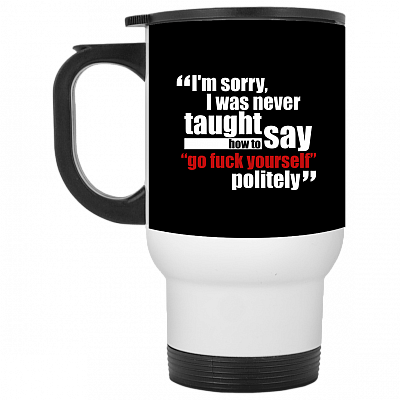 14 oz. White Travel Mug