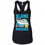 Blame It On The Drink Beer Package Cotton Tank Top Tee - Ladies Racerback Tank