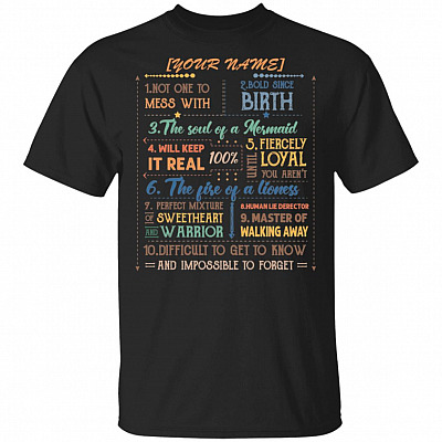 No One To Mess with Bold Sine Birth Personalize T-Shirt
