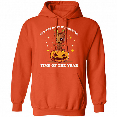 It's The Most Wonderful Time Of The Year Hoodie - Trick Or Tree Funny Witch Tree On Pumpkin Halloween Hoodie