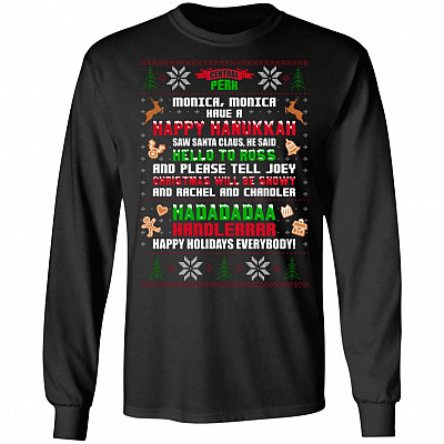 Moni-ca Moni-ca Have a Happy Hanuk-kah Saw Santa Claus Hoodie - Long Sleeve - Sweatshirt
