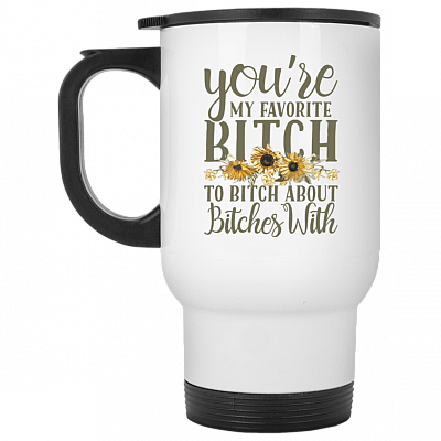 14 oz. White Travel Mug