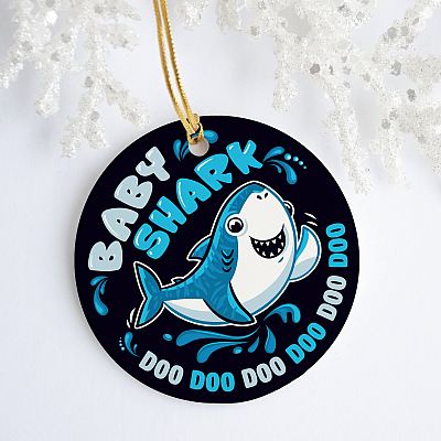 Alternative view of Baby Shark Doo Doo Doo Circle Ornament Christmas KeepSake