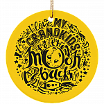 I Love My Grandkids To The Moon and Back Ceramic Circle Ornament