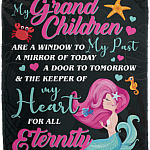 My Grandchildren Are A Window To My Past Fleece Blanket - Premium Sherpa Blanket - Woven Blanket