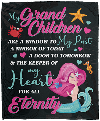 My Grandchildren Are A Window To My Past Fleece Blanket - Premium Sherpa Blanket - Woven Blanket