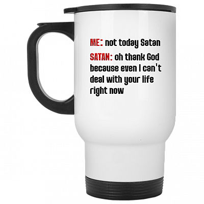 14 oz. White Travel Mug