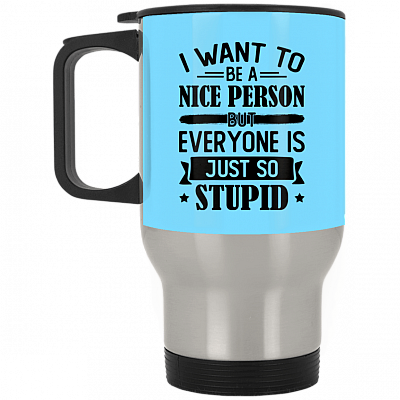 14 oz. Silver Travel Mug