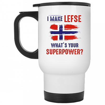 14 oz. White Travel Mug