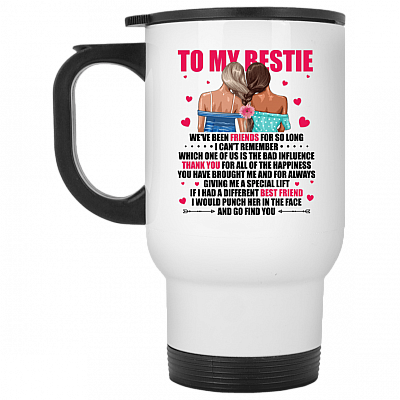 14 oz. White Travel Mug