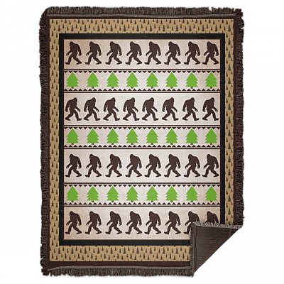 Bigfoot and Sasquatch Hunter Believers Blanket - Finding Sasquatch Bigfoot Hide And Seek Hunter Blanket