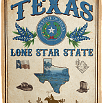 Texas Lone Star State Vintage Retro Fleece Blanket - Premium Sherpa Blanket