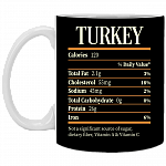 Funny Turkey Nutrition Facts Thanksgiving Ceramic Coffee Mug - Beer Stein - Water Bottle - Color Changing Mug