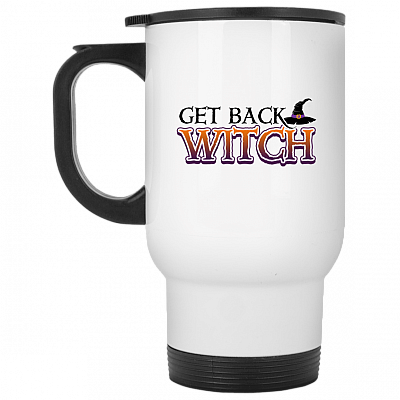 14 oz. White Travel Mug