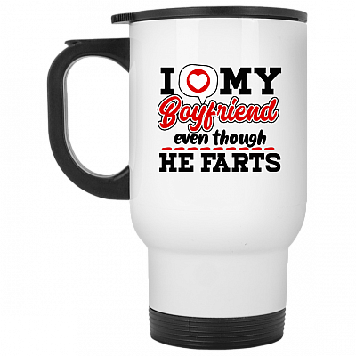 14 oz. White Travel Mug