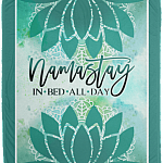 Namastay In Bed All Day Fleece Blanket - Premium Sherpa Blanket - Woven Blanket