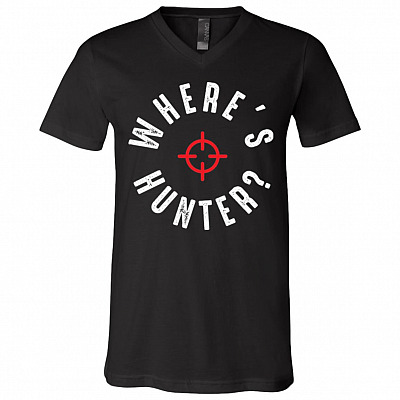 Wheres Hunter 2020 T-Shirt V-neck - Where Is Hunter Biden Vote Trump Again 2020 Election Campaign Shirt