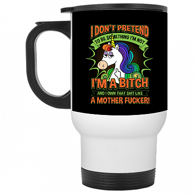 14 oz. White Travel Mug