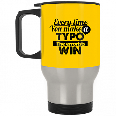 14 oz. Silver Travel Mug