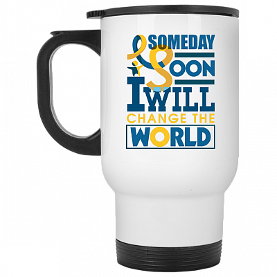 14 oz. White Travel Mug