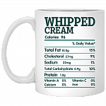 Whipped Cream Nutrition Facts Funny Thanksgiving Christmas Ceramic Coffee Mug - Beer Stein - Water Bottle