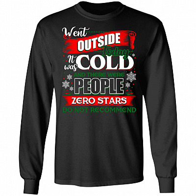 Went Outside Today It Was Cold There Were People Do Not Recommend Hoodie - Sweatshirt - Long Sleeve