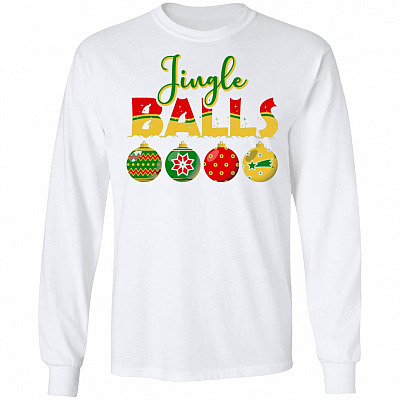 Jingle Balls - Tinsel Tits Funny Matching Couple Christmas Hoodie - Sweatshirt - Long Sleeve Shirt