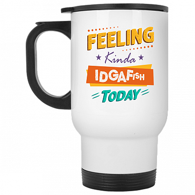 14 oz. White Travel Mug