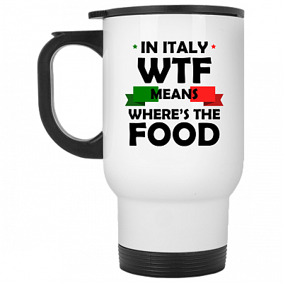 14 oz. White Travel Mug