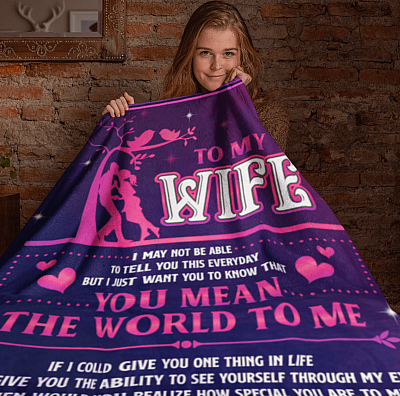 Alternative view of To My Wife I May Not Be Able to Tell You Fleece Blanket - Premium Sherpa Blanket - Woven Blanket