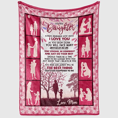 Alternative view of To My Daughter Always Remember How Much I Love You Fleece Blanket - Premium Sherpa Blanket - Woven Blanket