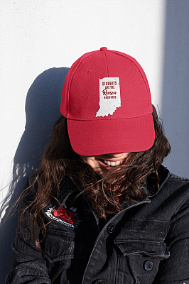 Alternative view of Students Are The Reason Red For Ed Indiana Teacher Twill Cap - High-Profile Snapback Hat - Trucker Hat