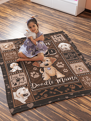 Alternative view of Snugglin With My Dood Doodle Mama Fleece Blanket - Premium Sherpa Blanket - Woven Blanket