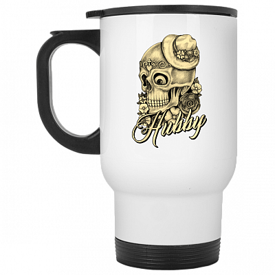 14 oz. White Travel Mug