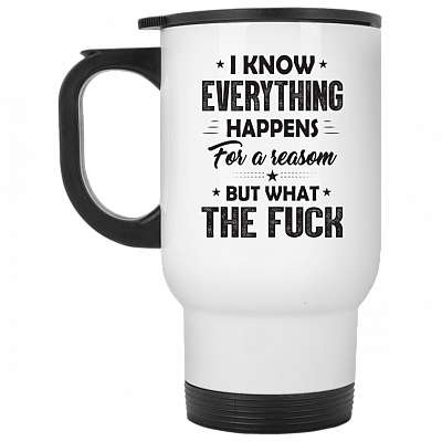 14 oz. White Travel Mug