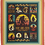 Hide and Seek World Champion Bigfoot Hiking Fleece Blanket - Premium Sherpa Blanket - Woven Blanket