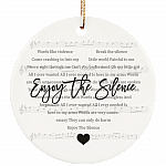 Words Like Violence Break The Silence Decorative Christmas Flat Circle Porcelain Ceramic Ornament Keepsake