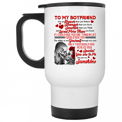 14 oz. White Travel Mug