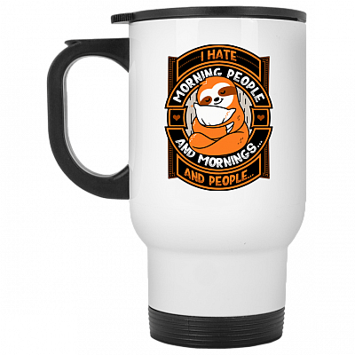 14 oz. White Travel Mug