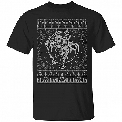 Jack And Sally Before Christmas T-Shirt Funny Ugly Xmas Sweater Gift Tee