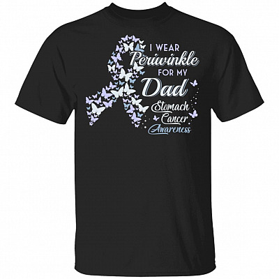 I Wear Periwinkle For My Dad Stomach Cancer Awareness Ribbon T-Shirt