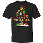 Gingerbreads Christmas Lights Tree T-Shirt | Funny Cookies Xmas Gift Tee For Baker
