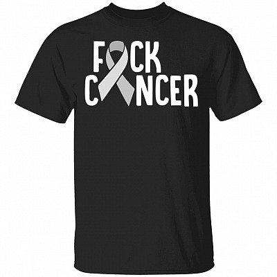 Funny F-ck Cancer Lung Cancer Awareness White Ribbon T-Shirt