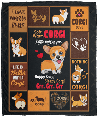 Soft Corgi Warm Corgi Little Ball Of Fur Happy Corgi Sleep Corgi Fleece Blanket - Premium Sherpa Blanket