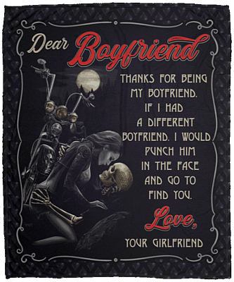 Dear Boyfriend Thanks for Being My Boyfriend Fleece Blanket - Premium Sherpa Blanket - Woven Blanket