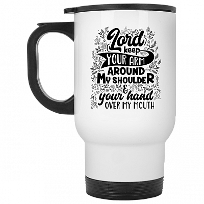 14 oz. White Travel Mug