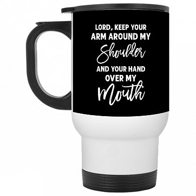 14 oz. White Travel Mug